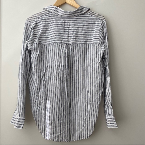NWT Rails Matea Canela Stripe Linen Blend Lace Up Shirt Blouse Small - Picture 3 of 16